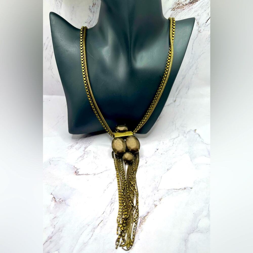 Silpada KR Leather Together brass necklace